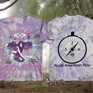 Online Ceramics SZA Open arms Tie Dye Tee - North American tour